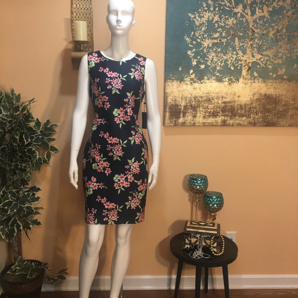New Tommy Hilfiger Bleu with  Floral Print sleeveless dress sizes 4 & 8